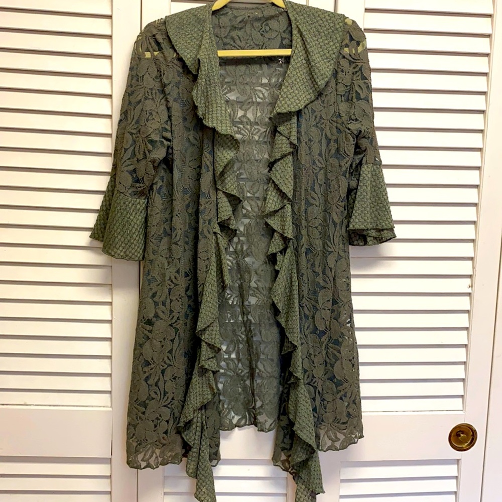Olive Lace Cover Up by Paisley Vine